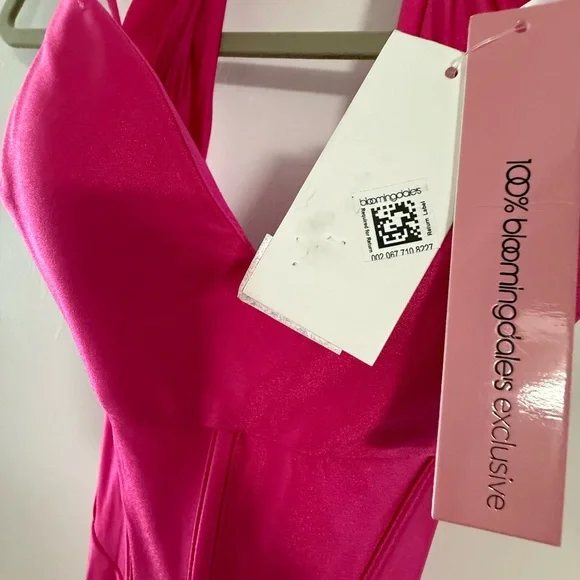 Aqua Pink Satin Corset Gown Size 6 - Picture 4 of 6